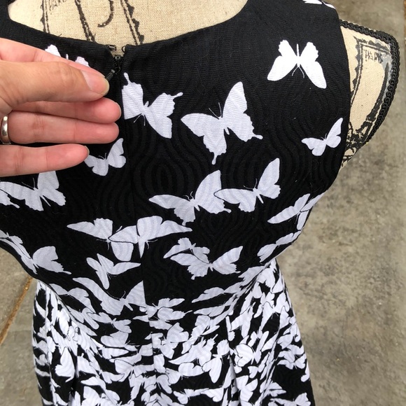 Talbots Black with White Butterflies Sundress Sz: 2 - Picture 6 of 7